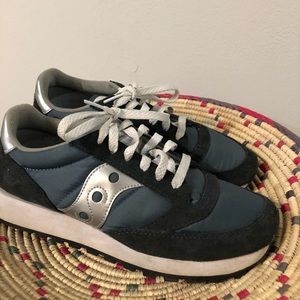 Navy Saucony Jazz Trainer Tennis Shoes